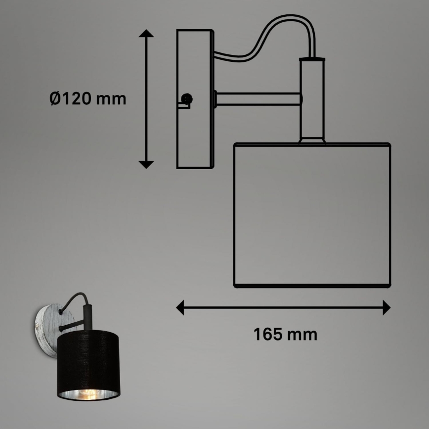 Briloner 2737-014 - Vägglampa SILVER CRAFTED 1xE14/25W/230V