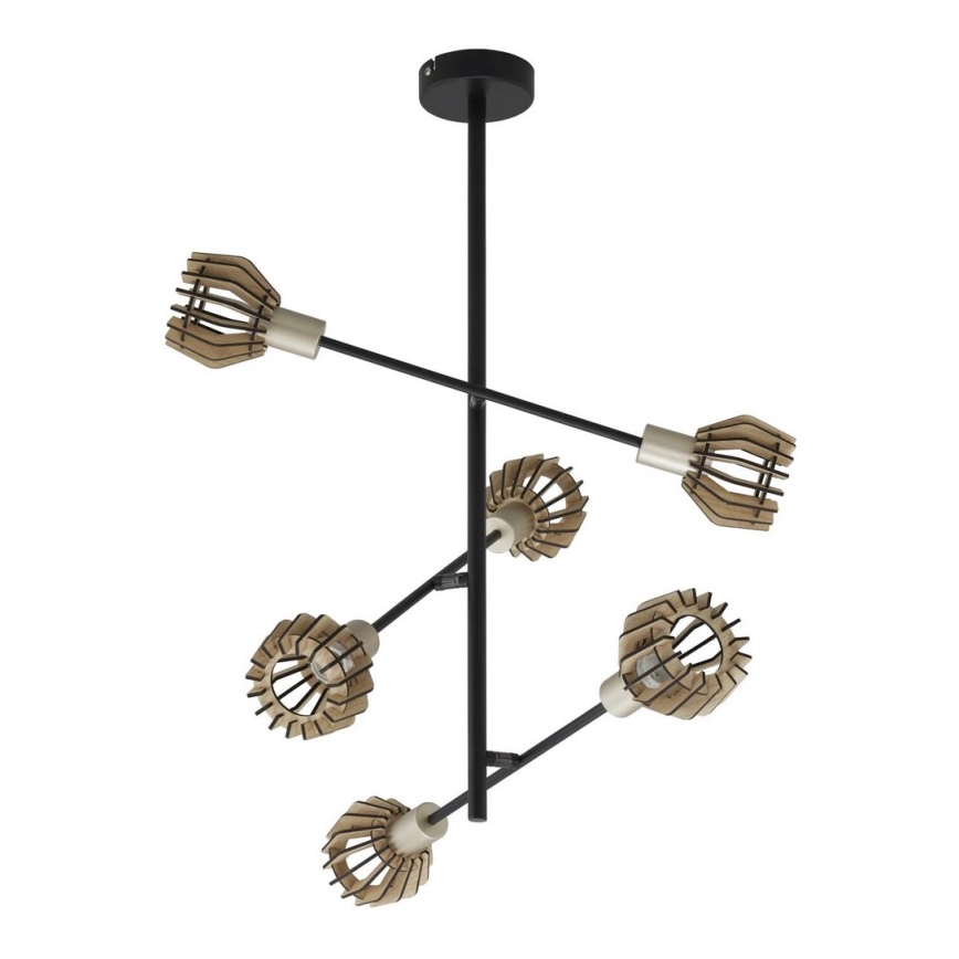 Briloner 2855-065 - Pendelkrona NATURE 6xE14/5,5W/230V gummiträd