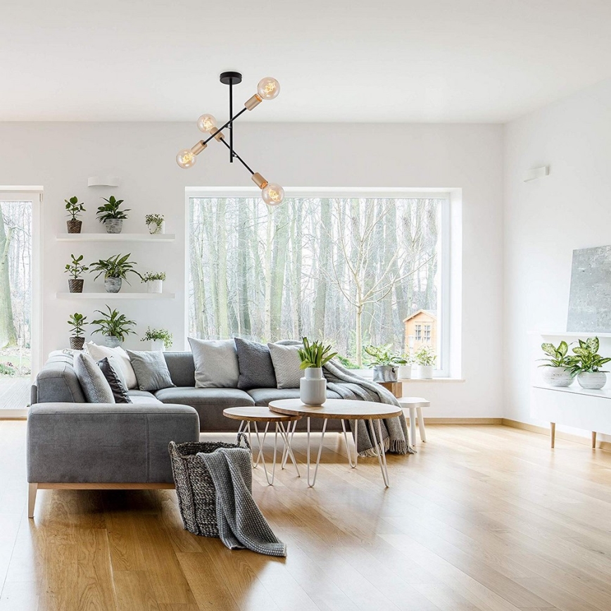 Briloner 2856-045 - Hängande Ljuskrona NATURE 4xE27/60W/230V