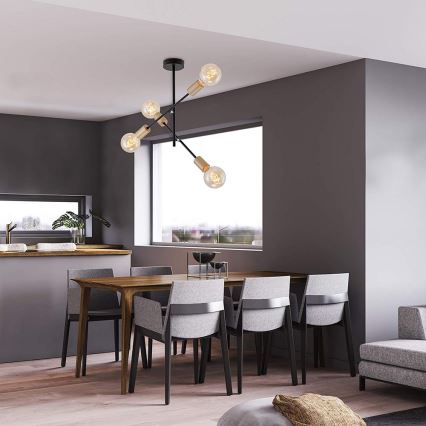 Briloner 2856-045 - Hängande Ljuskrona NATURE 4xE27/60W/230V