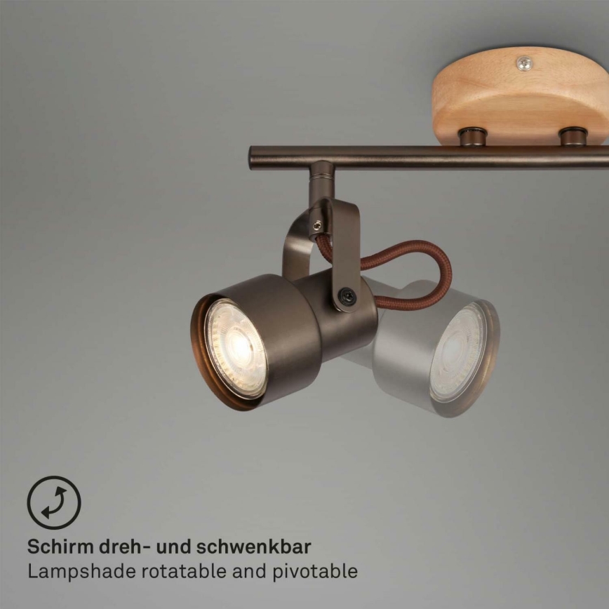 Briloner 2872-045 - LED spotlight TAHUN 4xGU10/5W/230V 3000K brun