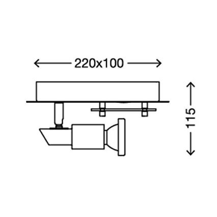 Briloner 2879-022 - LED Taklampa COMBINATA 1xGU10/3W + LED/5W/230V