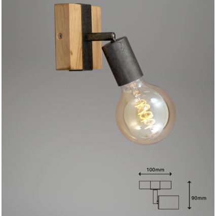 Briloner 2900-011 - Väggspotlight WOOD BASIC 1xE27/25W/230V