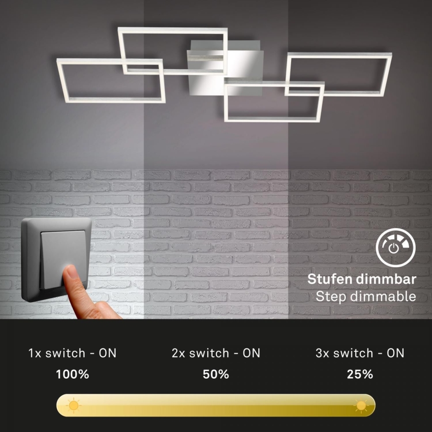 Briloner 3091-018 - LED Dimbar taklampa FRAME LED/30W/230V skinande krom