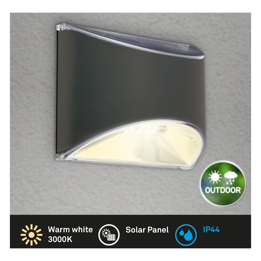 Briloner 3133015 - LED solcell väggbelysning LED/2W/3,7V IP44 3000K