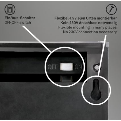 Briloner 3133015 - LED solcell väggbelysning LED/2W/3,7V IP44 3000K