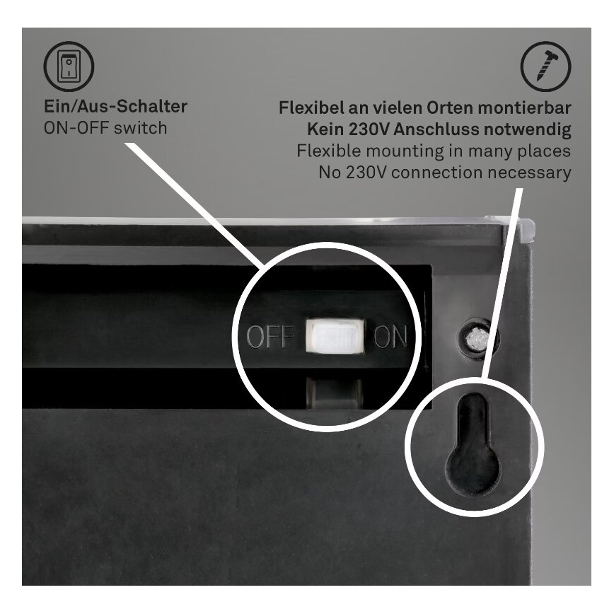 Briloner 3133015 - LED solcell väggbelysning LED/2W/3,7V IP44 3000K