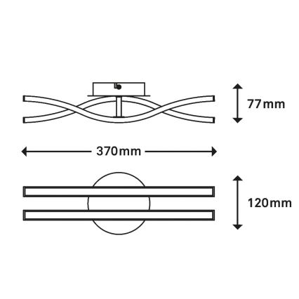 Briloner 3194-029 - LED fäst Ljuskrona  GO 2xLED/6W/230V