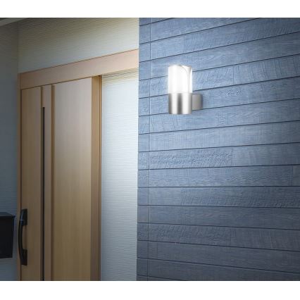 Briloner 320304TF - Utomhus väggarmatur 1xE27/12W/230V IP44 silverfärgad