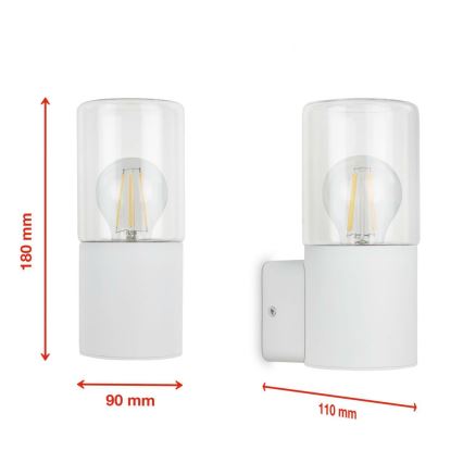 Briloner 320506TF - Vägglampa för utomhusbruk 1xE27/12W/230V IP44 vit