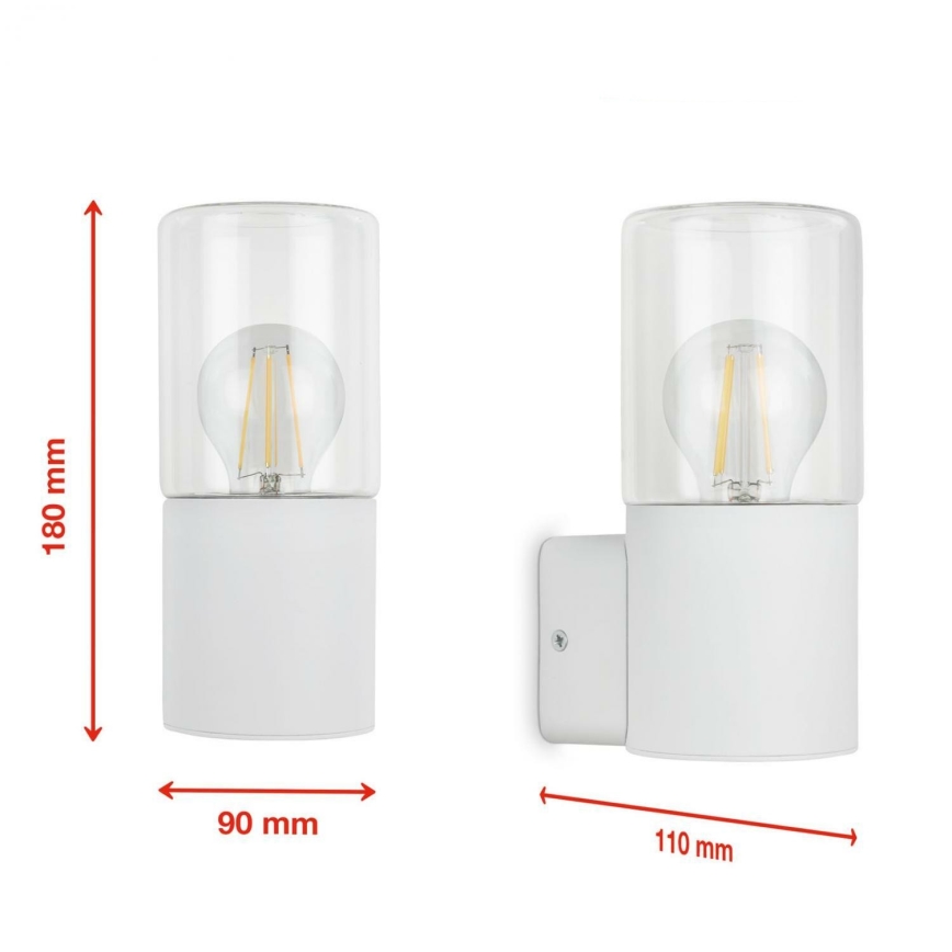 Briloner 320506TF - Vägglampa för utomhusbruk 1xE27/12W/230V IP44 vit