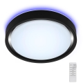 Briloner 3227-015 - LED RGB dimbar taklampa med sensor TALENA LED/24W/230V svart + fjärrkontroll