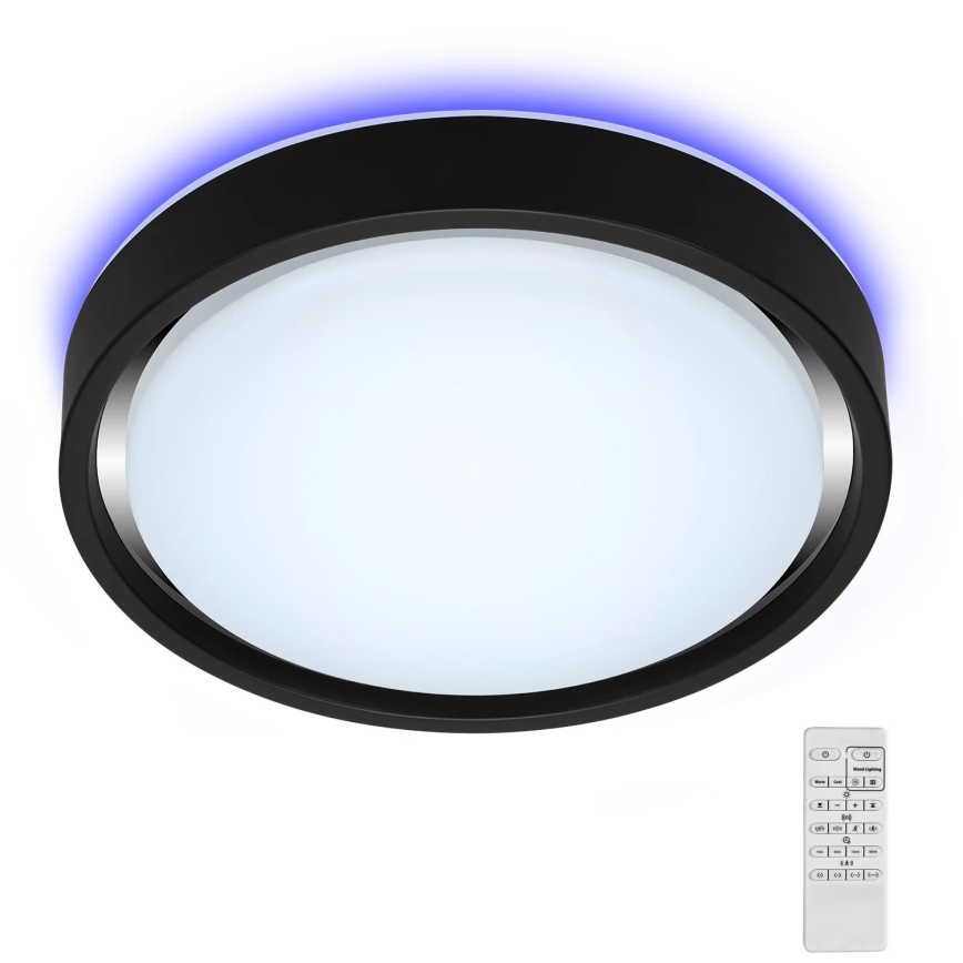 Briloner 3227-015 - LED RGB dimbar taklampa med sensor TALENA LED/24W/230V svart + fjärrkontroll