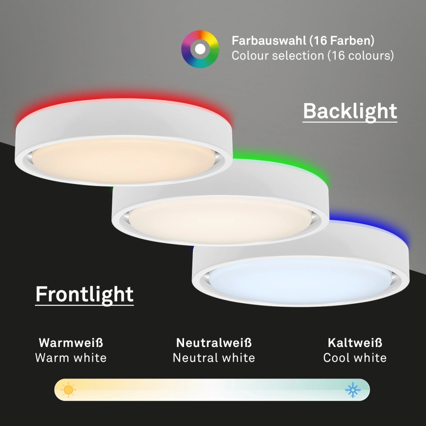Briloner 3227-016 - LED RGB Ljusreglerad belysning med sensor TALENA LED/24W/230V vit + fjärrkontroll