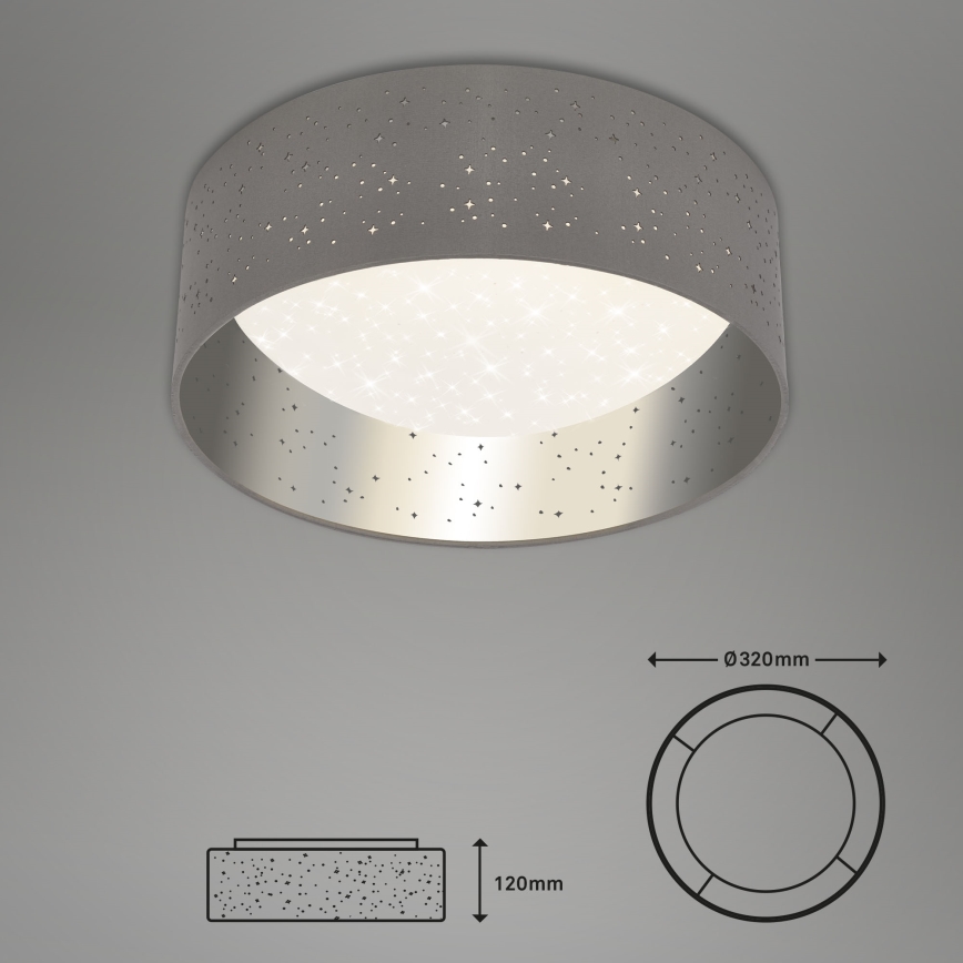 Briloner 3482014 - LED taklampa MAILA STARRY LED/12W/230V grå/silver