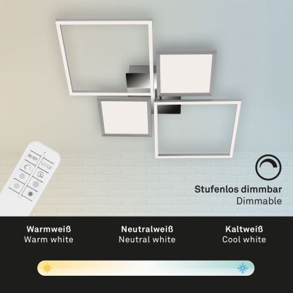 Briloner 3530-018 - Dimbar LED ytmonterad ljuskrona FRAME LED/40W/230V 3000-6500K + fjärrkontroll
