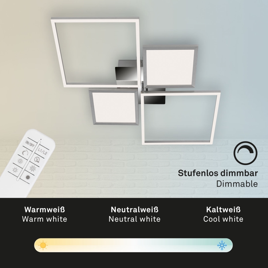 Briloner 3530-018 - Dimbar LED ytmonterad ljuskrona FRAME LED/40W/230V 3000-6500K + fjärrkontroll