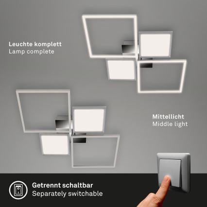 Briloner 3530-018 - Dimbar LED ytmonterad ljuskrona FRAME LED/40W/230V 3000-6500K + fjärrkontroll