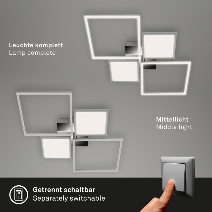Briloner 3530-018 - Dimbar LED ytmonterad ljuskrona FRAME LED/40W/230V 3000-6500K + fjärrkontroll