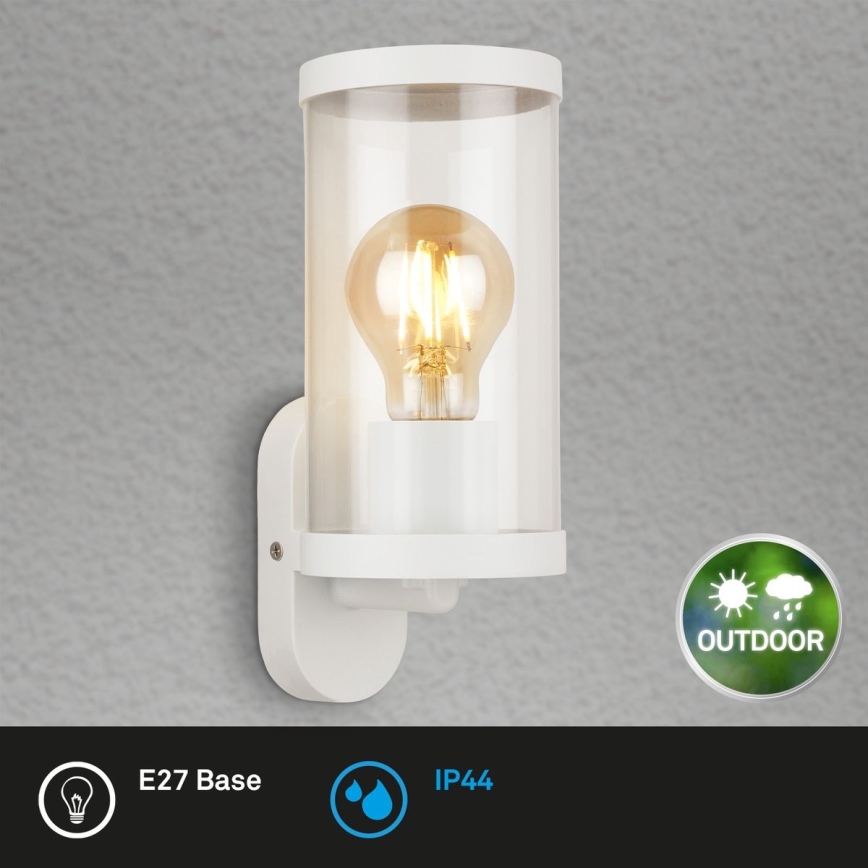 Briloner 3600-016 - Vägglampa för utomhusbruk KAIRO 1xE27/12W/230V IP44 vit