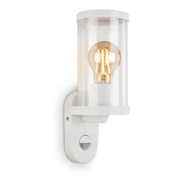 Briloner 3628-016 - Utomhus vägglampa med sensor KAIRO 1xE27/12W/230V IP44 vit