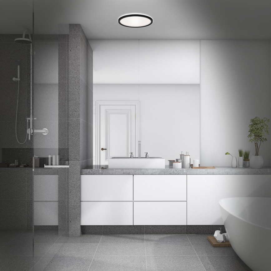 Briloner 3642-415 - LED taklampa för badrum SLIM LED/19W/230V diameter 29 cm IP44 svart