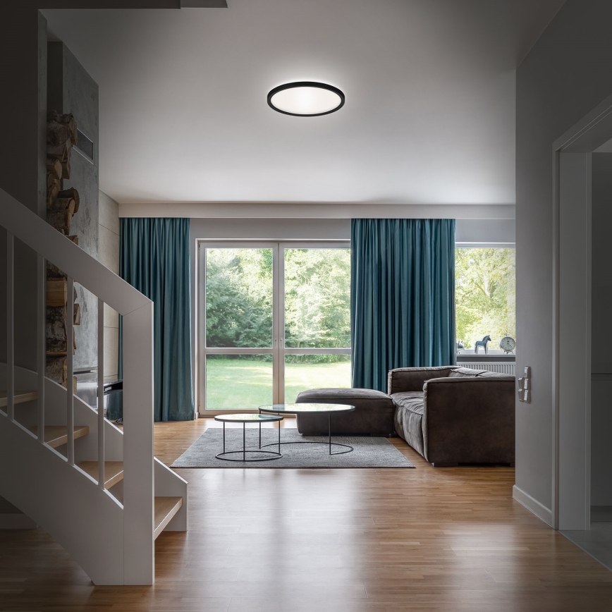 Briloner 3642-415 - LED taklampa för badrum SLIM LED/19W/230V diameter 29 cm IP44 svart