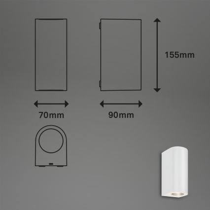 Briloner 3648-026 - LED vägglampa för utomhusbruk UP&DOWN 2xGU10/4,7W/230V IP44