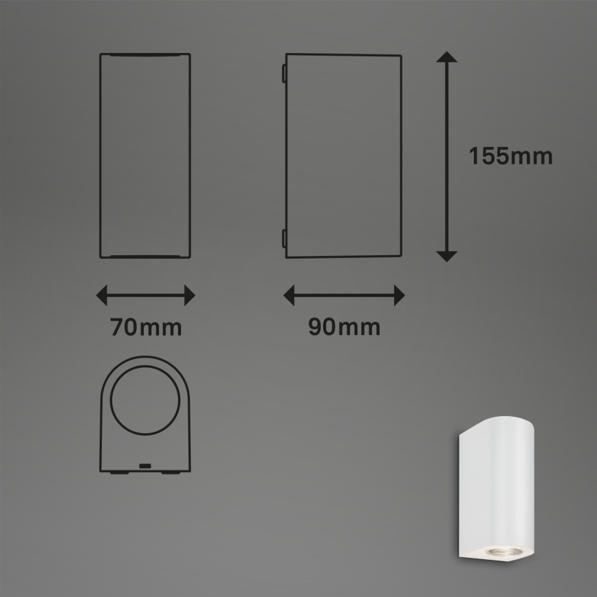 Briloner 3648-026 - LED vägglampa för utomhusbruk UP&DOWN 2xGU10/4,7W/230V IP44