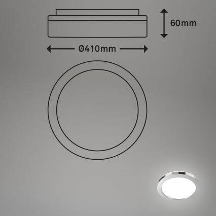 Briloner 3673-018 - LED taklampa för badrum SPLASH LED/28W/230V diameter 41 cm