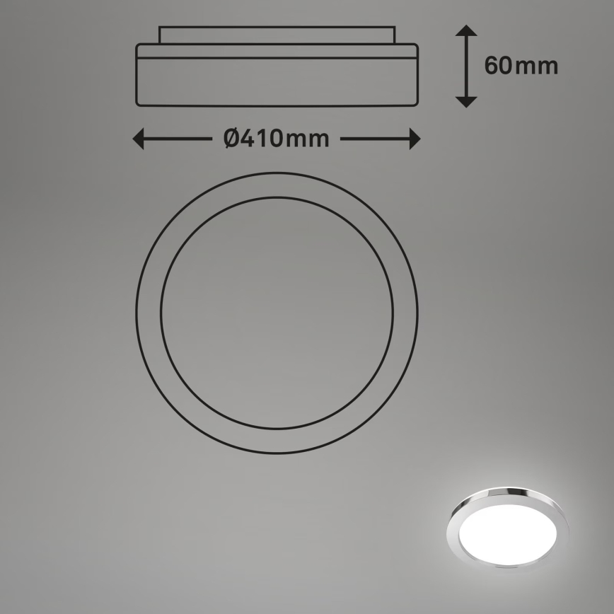 Briloner 3673-018 - LED taklampa för badrum SPLASH LED/28W/230V diameter 41 cm