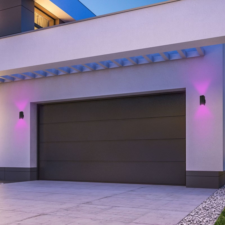 Briloner 3675-025 - LED RGBW Dimbar vägglampa utomhus 2xLED/8,5W/230V 3000-6500K Wi-Fi Tuya IP44 svart