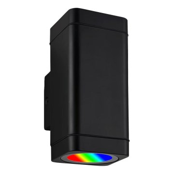 Briloner 3675-025 - LED RGBW Dimbar vägglampa utomhus 2xLED/8,5W/230V 3000-6500K Wi-Fi Tuya IP44 svart