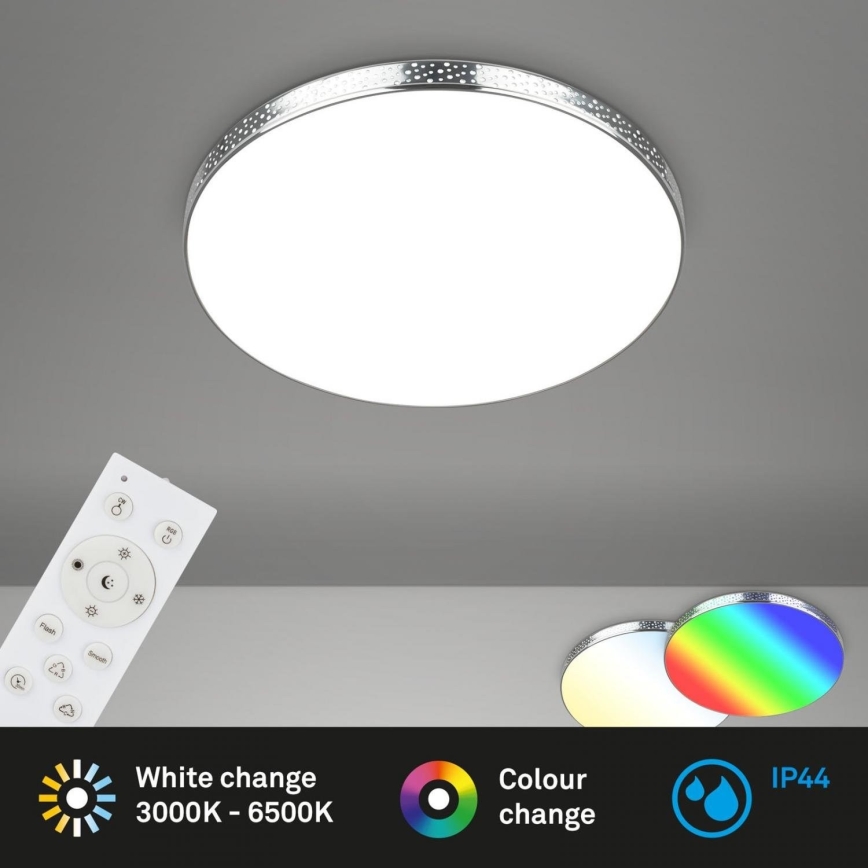 Briloner 3679-018 - LED RGB Ljusreglerad vägglampa för badrum MAGA LED/18,5W/230V 3000-6500K diameter 35,5 cm + fjärrkontroll