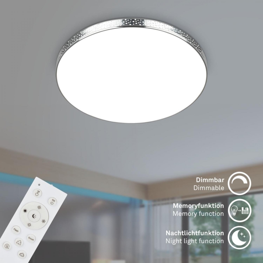 Briloner 3679-018 - LED RGB Ljusreglerad vägglampa för badrum MAGA LED/18,5W/230V 3000-6500K diameter 35,5 cm + fjärrkontroll