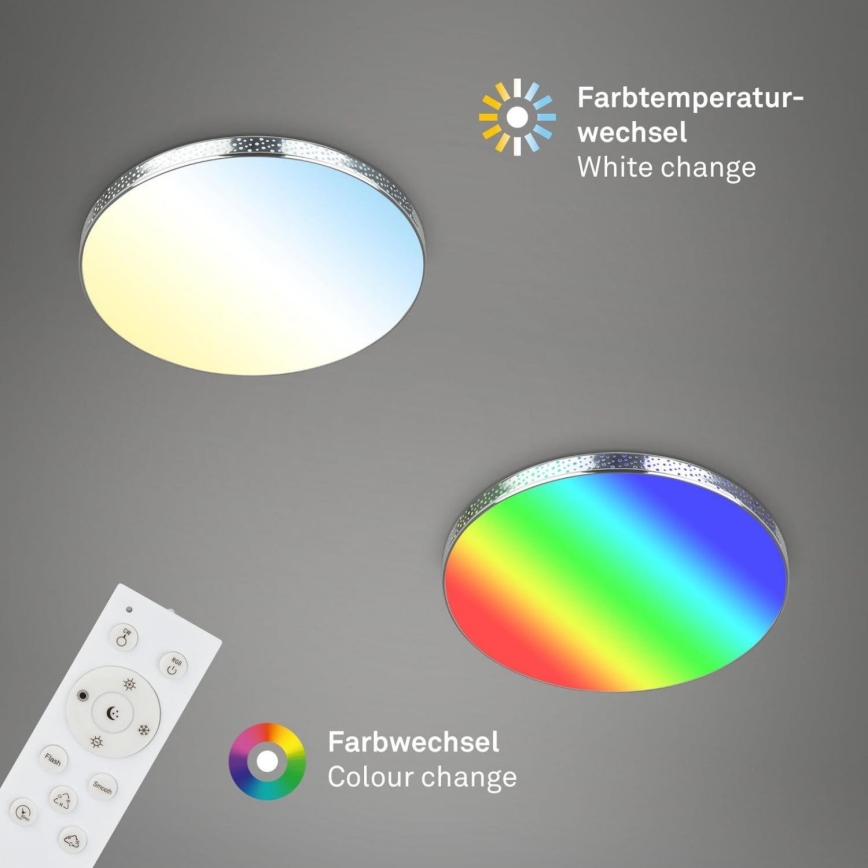 Briloner 3679-018 - LED RGB Ljusreglerad vägglampa för badrum MAGA LED/18,5W/230V 3000-6500K diameter 35,5 cm + fjärrkontroll