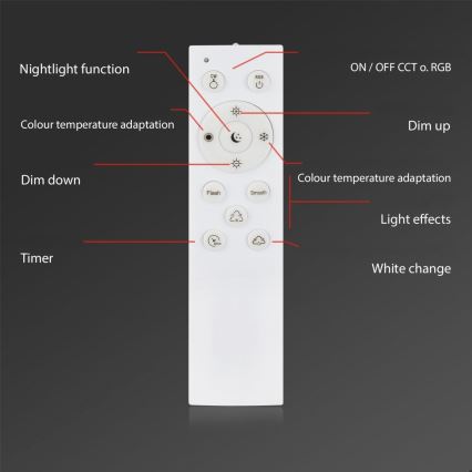 Briloner 3679-018 - LED RGB Ljusreglerad vägglampa för badrum MAGA LED/18,5W/230V 3000-6500K diameter 35,5 cm + fjärrkontroll