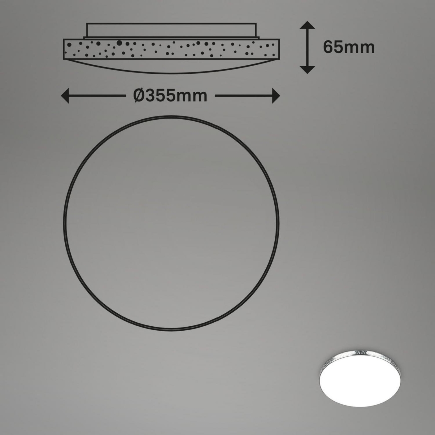 Briloner 3679-018 - LED RGB Ljusreglerad vägglampa för badrum MAGA LED/18,5W/230V 3000-6500K diameter 35,5 cm + fjärrkontroll