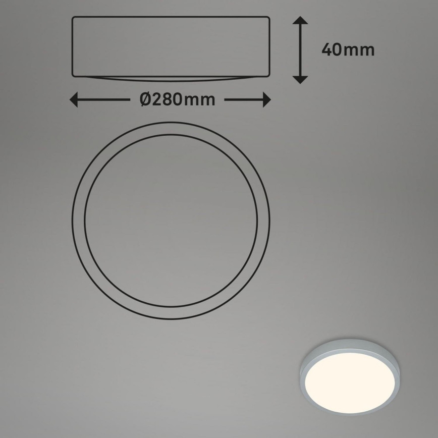 Briloner 3700-014 - LED taklampa RUNA LED/16W/230V 3000K diameter 28 cm silver