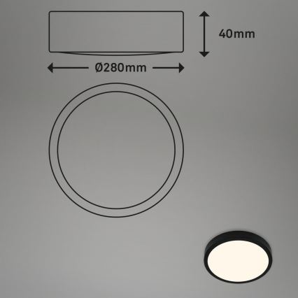 Briloner 3700-015 - LED taklampa RUNA LED/16W/230V 3000K diameter 28 cm svart