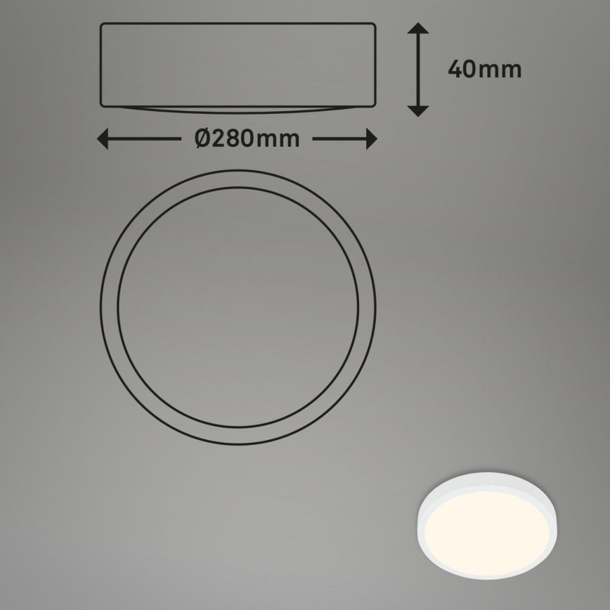 Briloner 3700-016 - LED taklampa RUNA LED/16W/230V 3000K diameter 28 cm vit