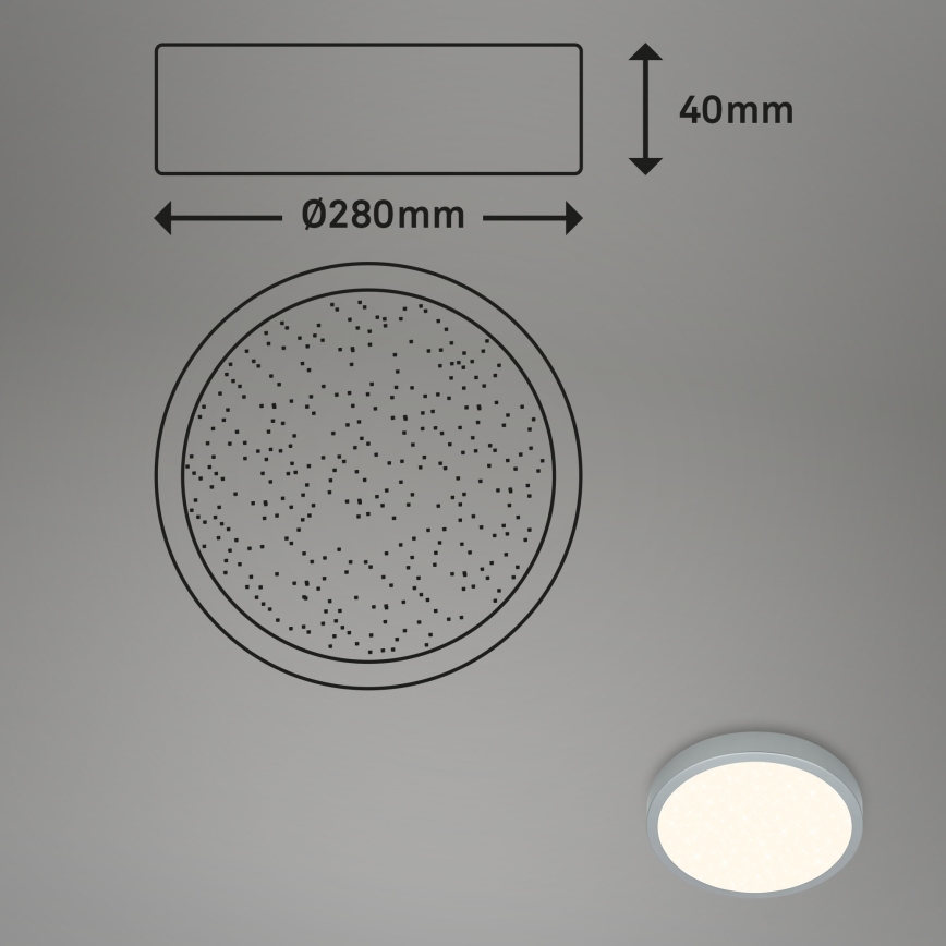 Briloner 3701-014 - LED Dimbar taklampa RUNA LED/18W/230V 2700-6500K silver + fjärrkontroll