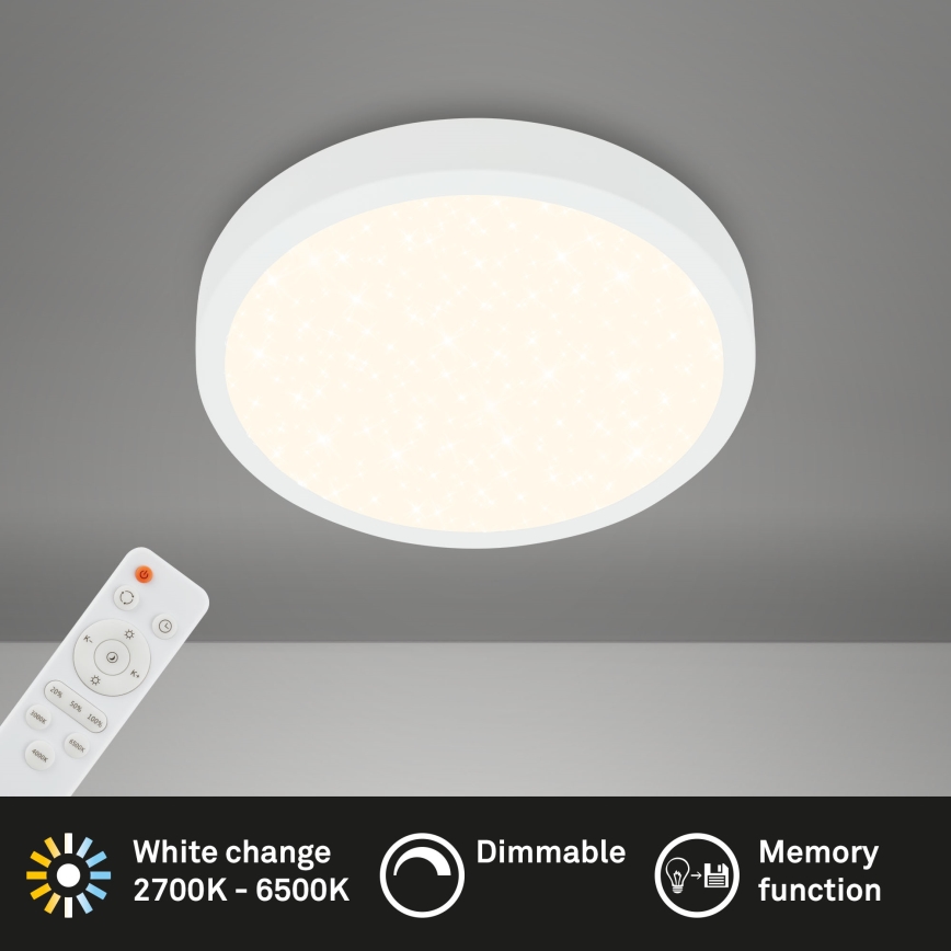Briloner 3701-016 - LED Dimbar taklampa RUNA LED/18W/230V 2700-6500K vit + fjärrkontroll