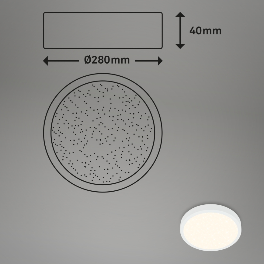 Briloner 3701-016 - LED Dimbar taklampa RUNA LED/18W/230V 2700-6500K vit + fjärrkontroll