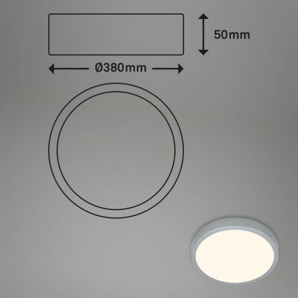 Briloner 3703-014 - LED taklampa RUNA LED/24W/230V 3000K diameter 38 cm silver
