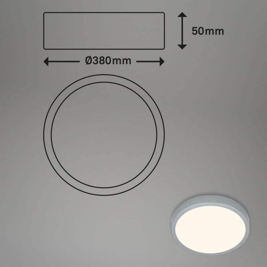 Briloner 3703-014 - LED taklampa RUNA LED/24W/230V 3000K diameter 38 cm silver