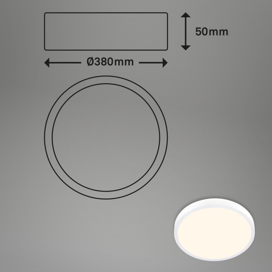 Briloner 3703-016 - LED taklampa RUNA LED/24W/230V 3000K diameter 38 cm vit