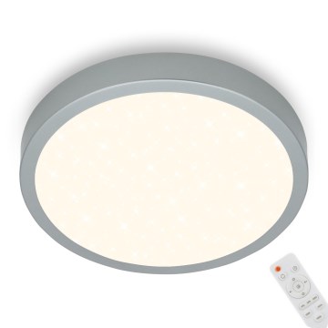 Briloner 3704-014-LED Dimbar taklampa RUNA LED/22W/230V 2700-6500K silver + fjärrkontroll