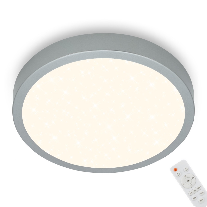 Briloner 3704-014-LED Dimbar taklampa RUNA LED/22W/230V 2700-6500K silver + fjärrkontroll