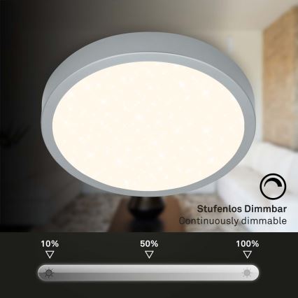 Briloner 3704-014-LED Dimbar taklampa RUNA LED/22W/230V 2700-6500K silver + fjärrkontroll